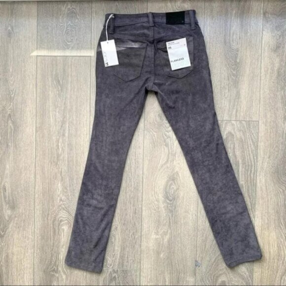 Anthropologie Joe’s Jeans Suede Pants Flawless Icon Straight Skinny Ankle Gray - Picture 14 of 16